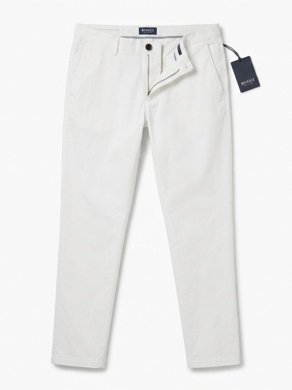 Boggi Milano Men's White Stretch Chinos